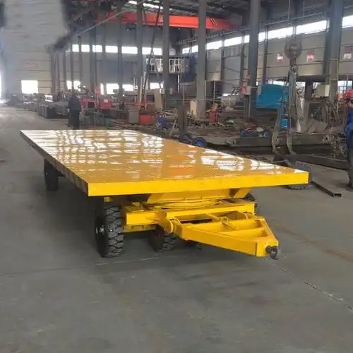 亚圣直销 厂内拉货车搬运车 10吨叉车牵引平板拖车 带转向搬运车 箱式