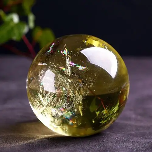 开光天然黄水晶球转运助运旺事业财位助学业灵修冥想佛堂打坐摆件