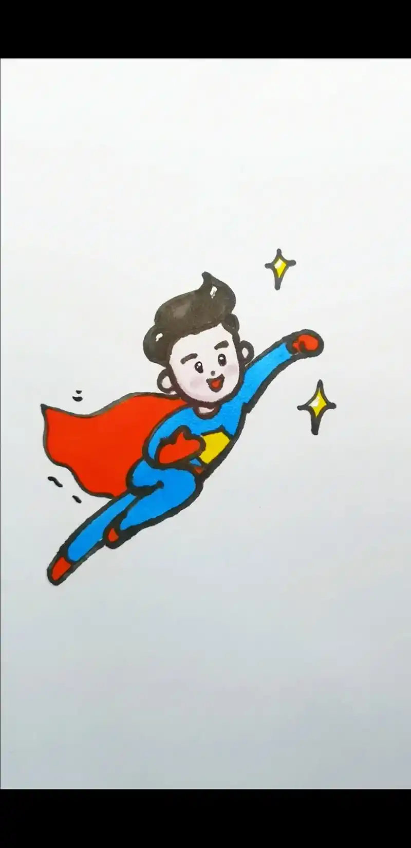 🎨画超人的步骤;我的超人老爸简笔画教程.