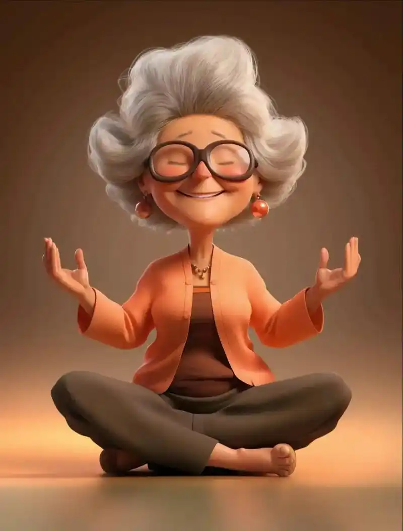 可爱的老太太卡通头像 - 抖音