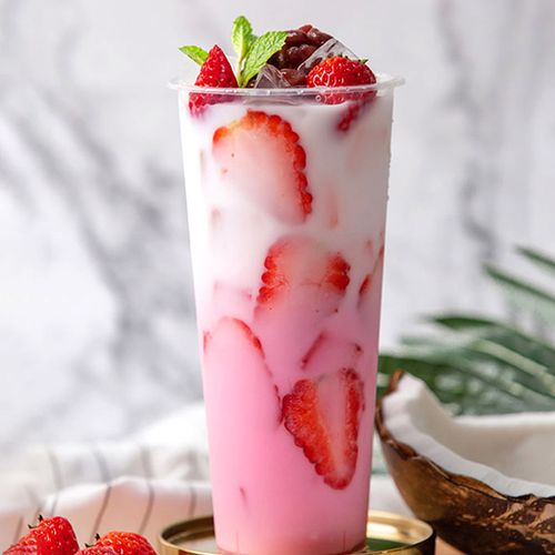 奶茶晶花草莓果奶三合一速溶珍珠原料冷饮热饮袋装奶茶