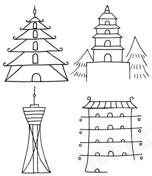 塔怎么画简笔画图解