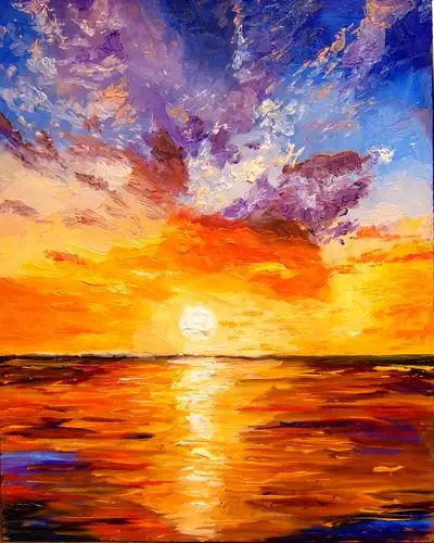 海的油画6幅组照