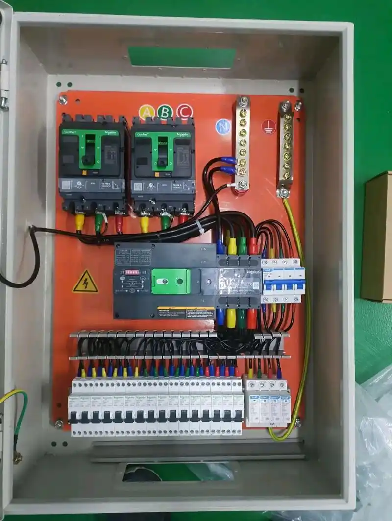 公司新到了一个双电源配电箱,看起来怪怪的,和原来的都不一样,大家指