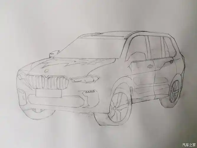 【图】汽车手绘#手绘宝马x5,气场强大_汽车插画论坛_汽车之家论坛