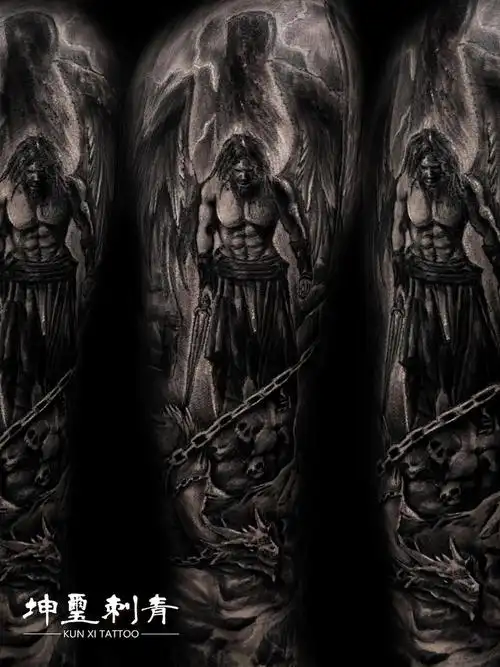 哈迪斯(冥神)_纹身图案手稿图片_阿信的纹身作品集