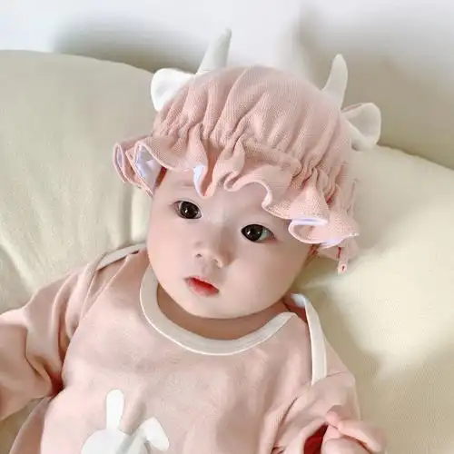 婴儿帽子春秋薄款婴幼儿纯棉胎帽男宝宝女可爱超萌新生儿帽秋冬季