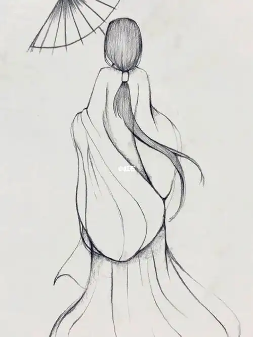 古风女子铅笔画