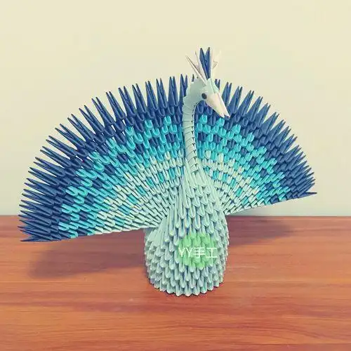 折纸大全图解折纸孔雀步骤图解教程简单手工纸孔雀方法立体折纸动物孔
