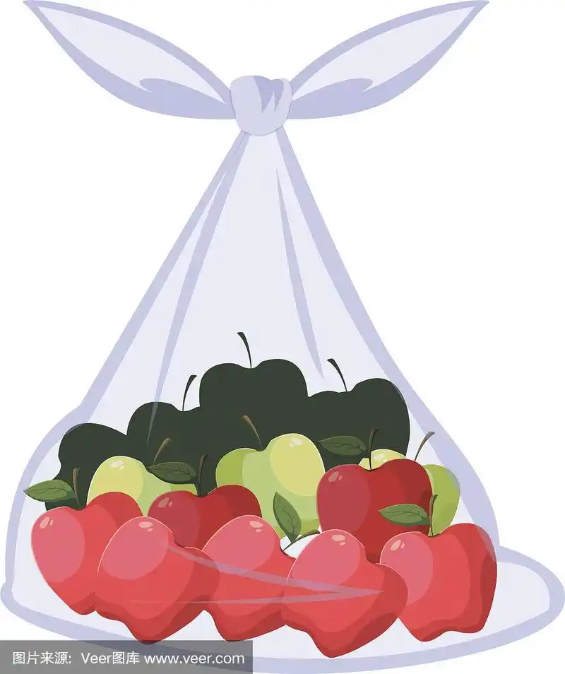 新鲜水果,苹果,塑料袋