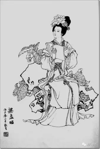 彭连熙白描古典人物1移动绘画长卷