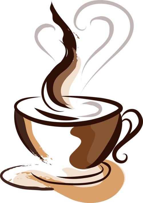 download clipart - brown coffee cup painted hand