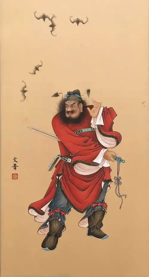 工笔画钟馗白描底稿 钟馗工笔白描人物线稿