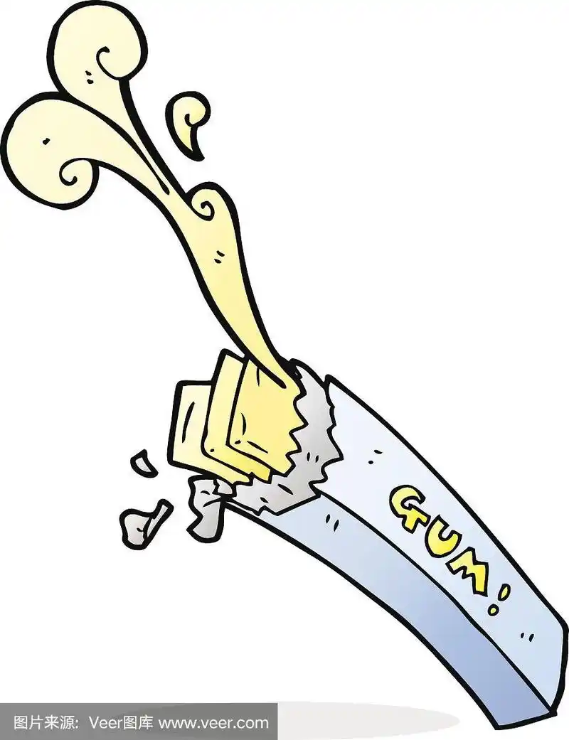 口香糖,卡通,可爱的,矢量,食品