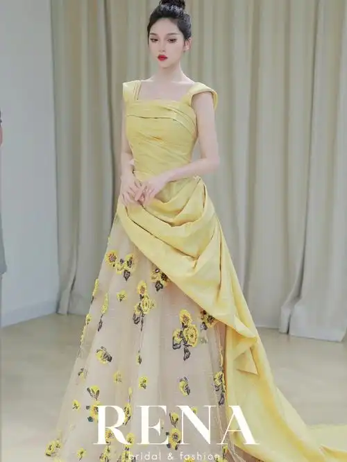 向阳而生77夏日森系浪漫的向日葵礼服