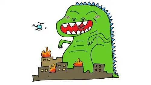 怪兽之王哥斯拉简笔画怎么画霸气又简单哥斯拉简笔画带步骤图解