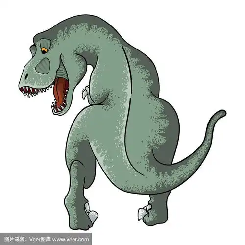 矢量手绘插图可爱的霸王龙卡通风格.恐龙霸王龙在儿童复合风格.