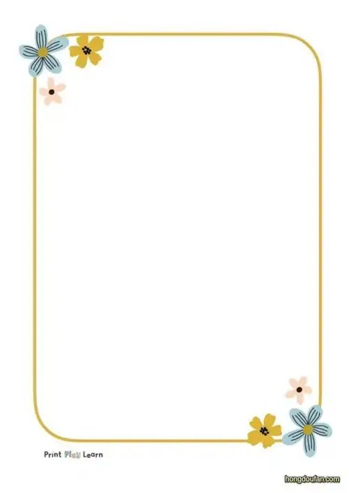 带有浅黄色花边的空白纸张背景图片