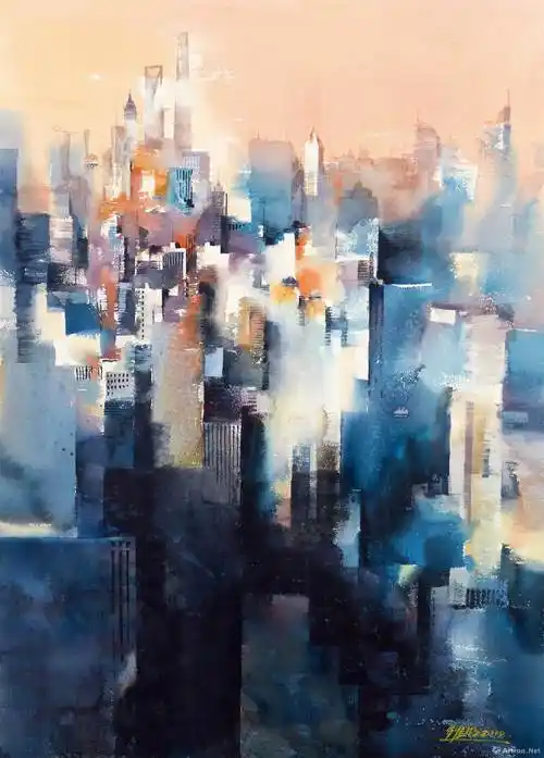 上海水彩画上海水彩画家哈定