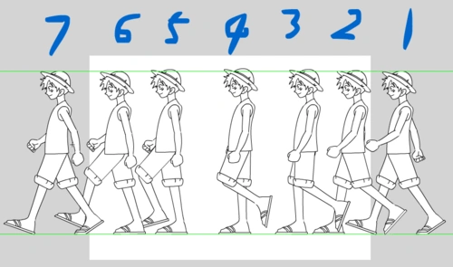 角色行走造型分解图