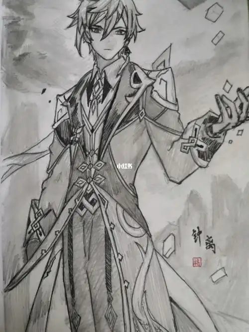 原神里的钟离…(肯定画的不像又不好看吧)