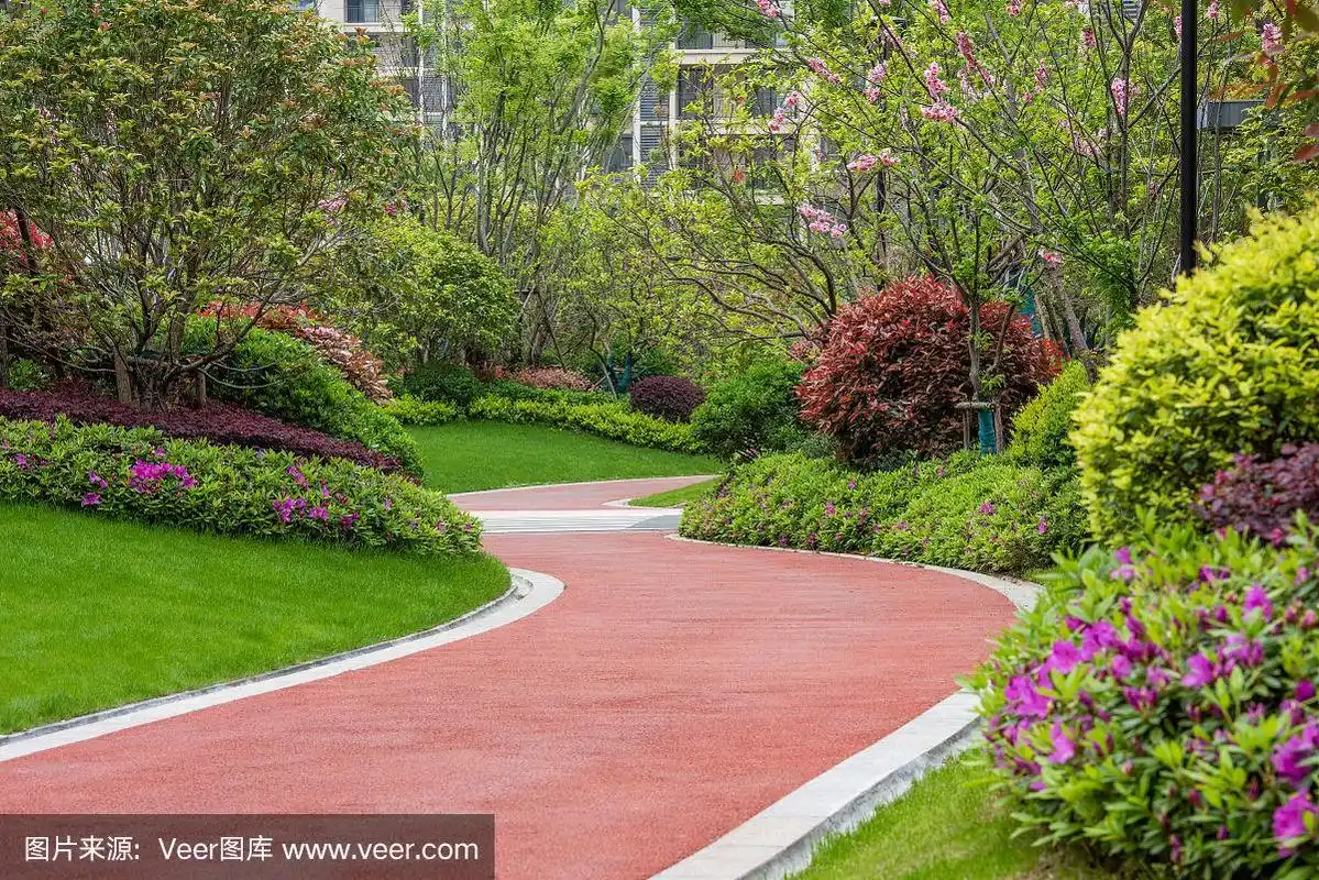 园林步道,绿草坪砖砌步道,园林景观设计