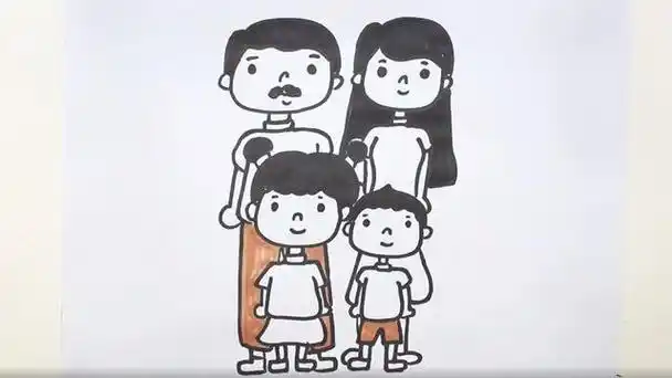一家四口简笔画,一家四口简笔画怎么画(一家四口简笔画怎么画 简单又