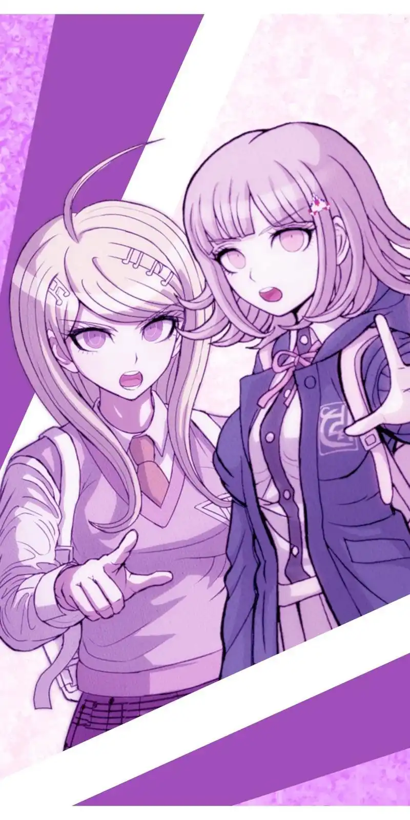 《弹丸论破》七海千秋x赤松枫,动漫全面屏壁纸分享