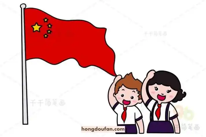 的军人手绘卡通简笔画大全笔直的护旗手军人国旗敬礼简笔画军人升旗