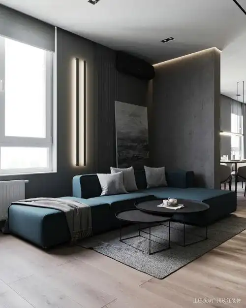 高级灰与工业风的碰撞客厅现代简约客厅设计图片赏析