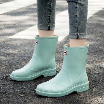 回力(warrior)回力雨鞋女时尚女士中筒雨靴水鞋胶鞋水靴 8023绿色 37