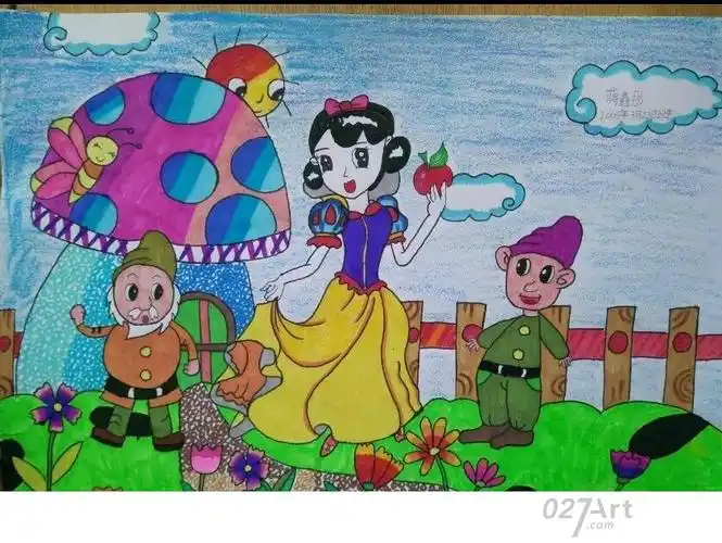 白雪公主童话故事场景画图片分享