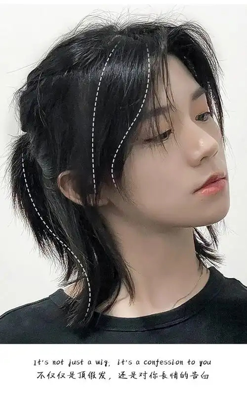 【全新升级】2022新款狼尾假发男日系自然武士头可扎