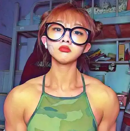 东北肌肉女,肱二头肌发达,网友:真人版哪吒