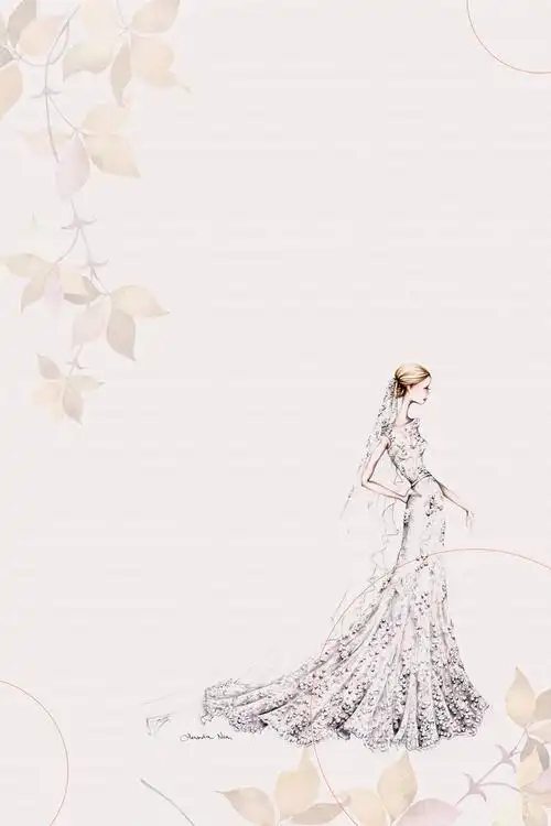 简约手绘时尚女装海报背景psd