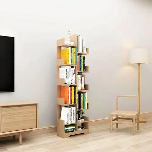 书架落地小型学生超极窄款 家用简易树形学生置物架省空间儿童创意 -