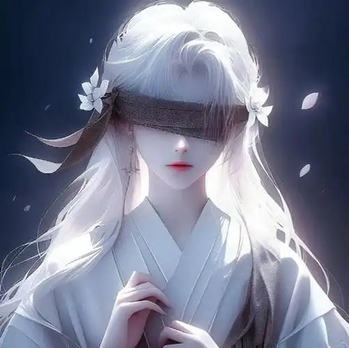 唯美古风蒙眼系列头像古风插画