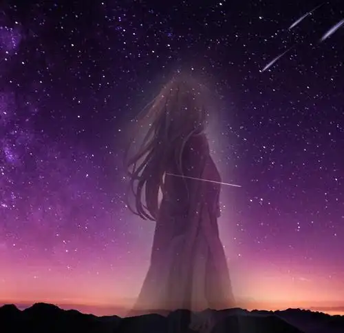 遥望星空的背影简笔画