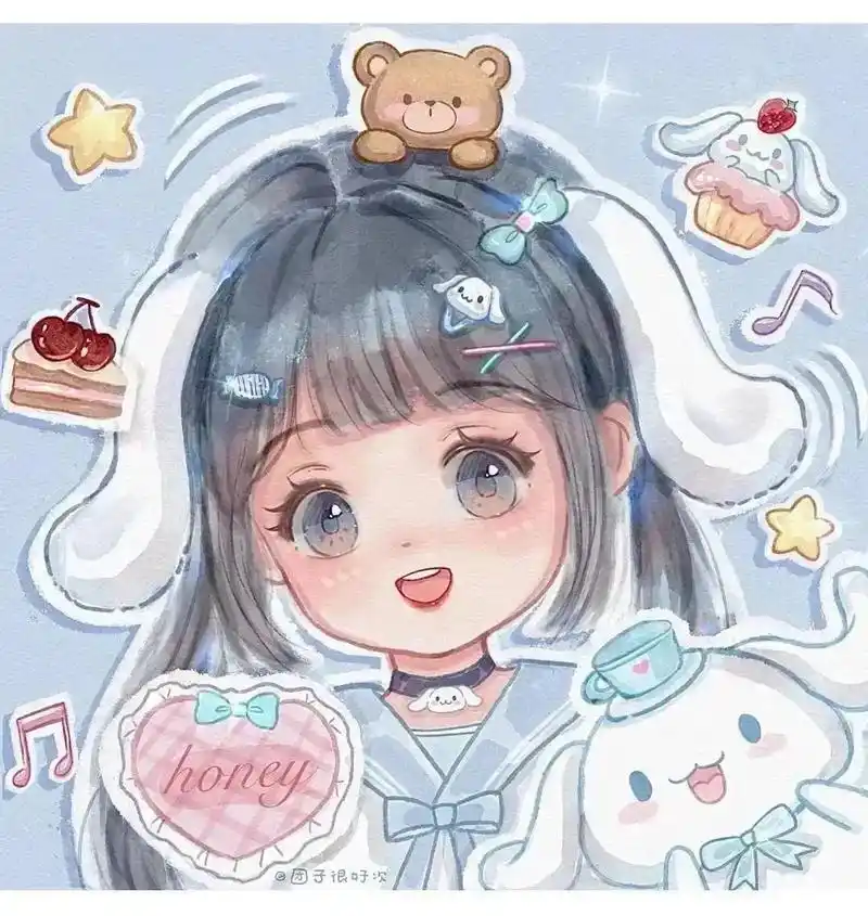 可爱头像女卡通呆萌 #女生头像属于你的限量版 #姐妹头像换 - 抖音