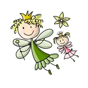 飞行的小精灵可爱的小精灵,为您设计素描照片