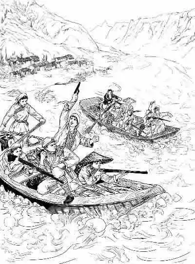 红军长征的素描简笔画