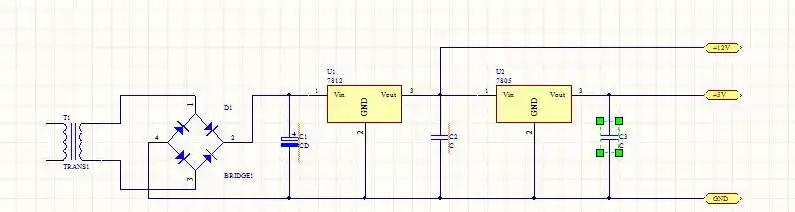 直流12v转5v电路图