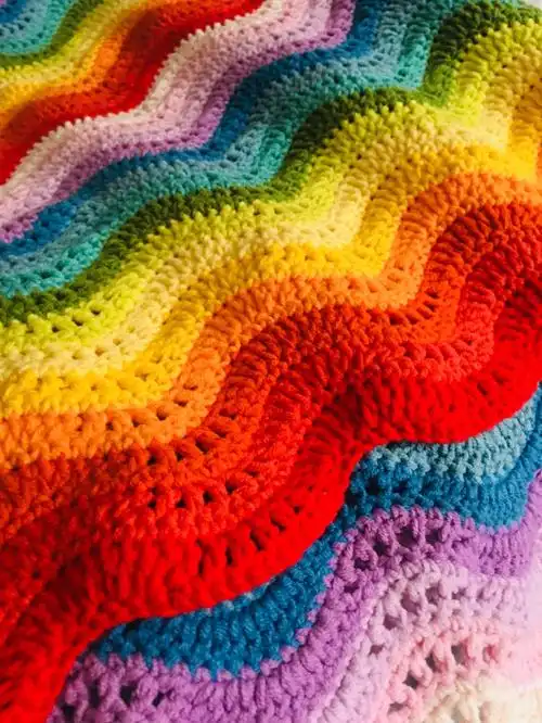 钩针毯子  #钩针图解  #苏苏姐家  #彩虹