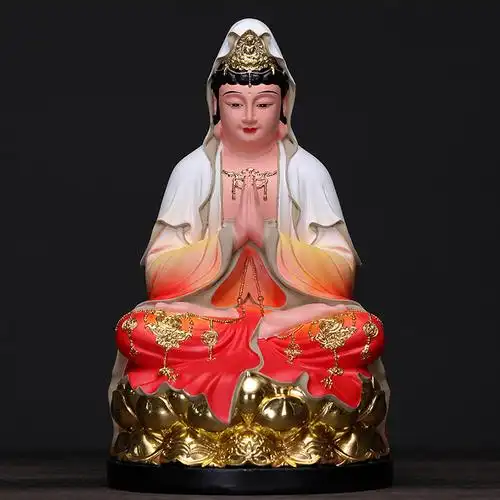 福盛东南海观世音菩萨家用居家供奉佛像摆件双手合十合掌观音菩萨