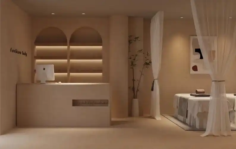 侘寂美容院护肤纹眉美甲loft装修