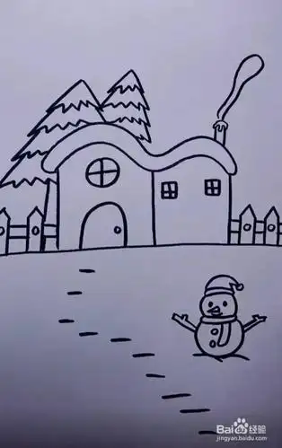 冬天的雪景怎么画