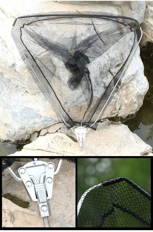 三角型折叠钓鱼抄网头纳米网兜超轻防挂竞技大物超网渔具钓鱼用品60