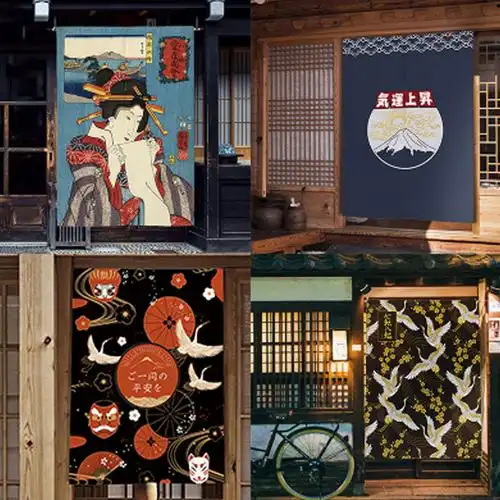 日式和风布艺门帘卫生间厨房隔断玄关帘居酒屋门帘