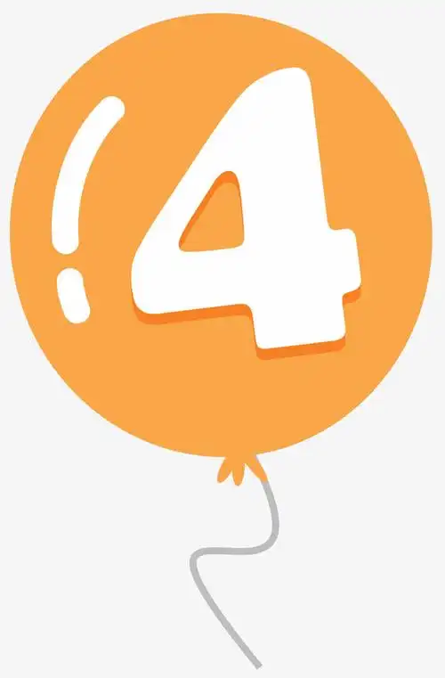 卡通气球数字4