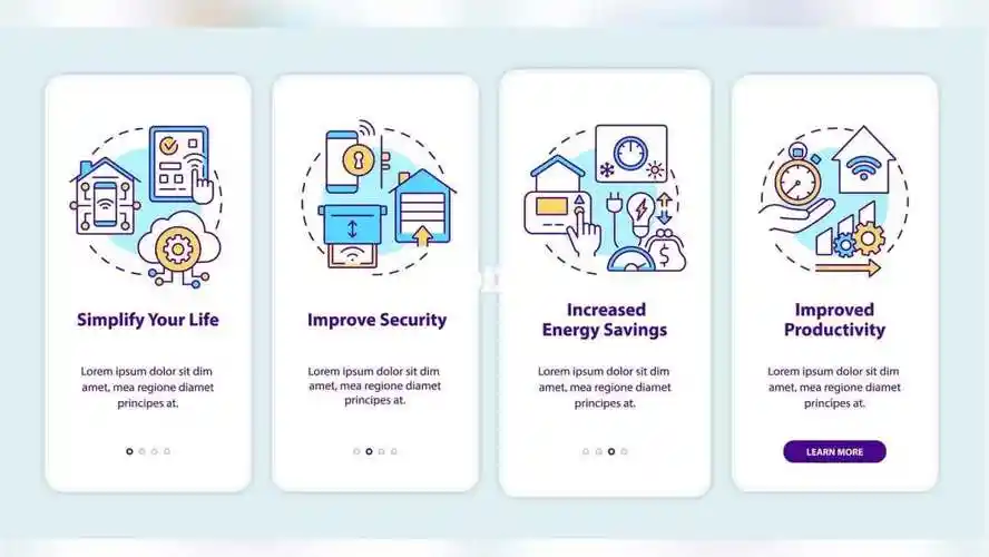 智能家居家电物联网app界面ui操作流程步骤图说明书ai矢量图素材